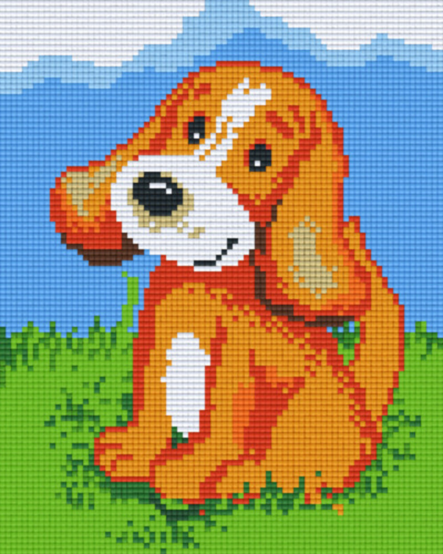 Orange Dog Four [4] Baseplate PixelHobby Mini-mosaic Art Kit image 0